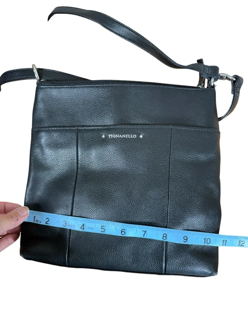 Tignanello‎ Black Pebbled Leather Bag
